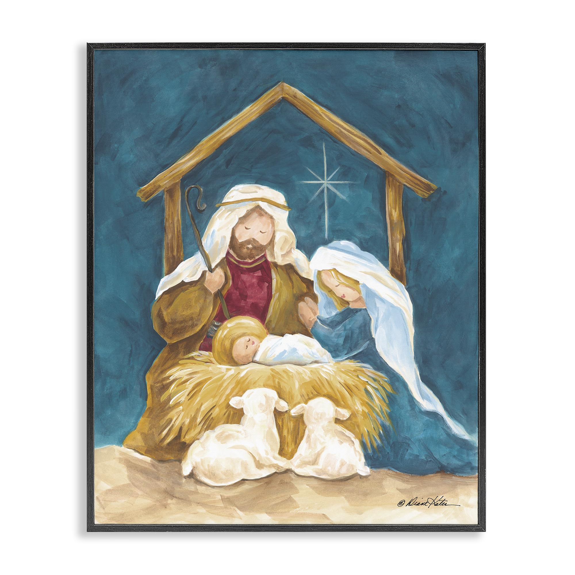 Crèche de Noël Stupell Industries tableau encadré cadeau de l'Avent