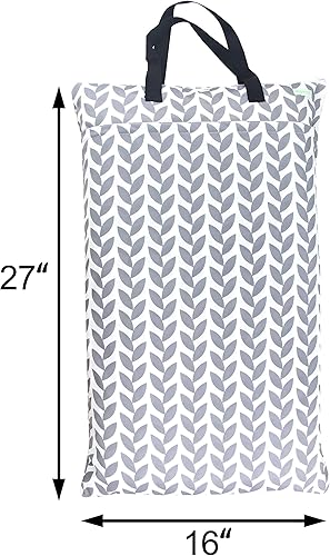 Miniatura 2 de wegreeco Bolsa de pañales reutilizable para colgar de tela húmeda y seca paquete de 2 hojas grises gris