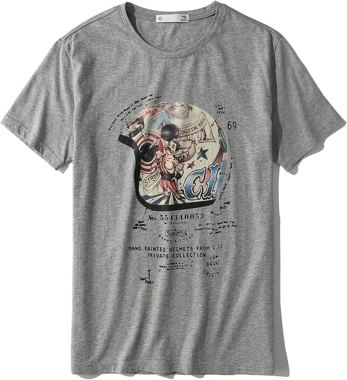 Heavyweight Men's Classic Original Vespa Helmet Graphic Gray T-Shirts,L