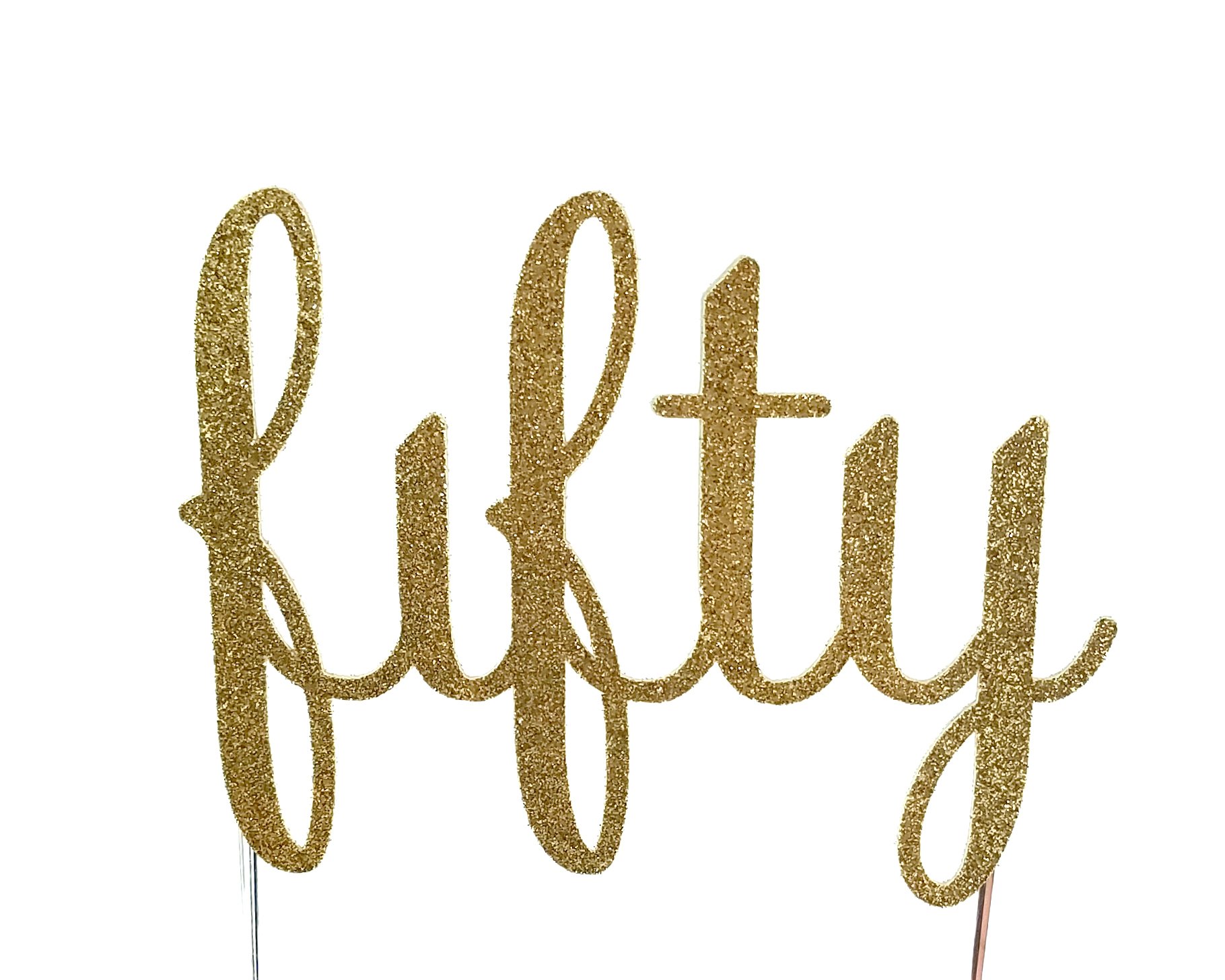 CMS Design StudioHandmade 50th Birthday Cake Topper Decoration - Double Sided Gold Glitter Stock