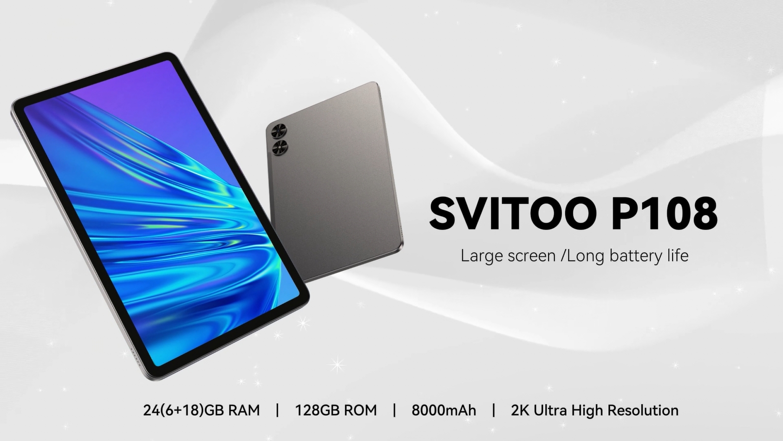 12 inch Android 15 Tablet, 2K FHD (2000 x 1200) Tablets Large