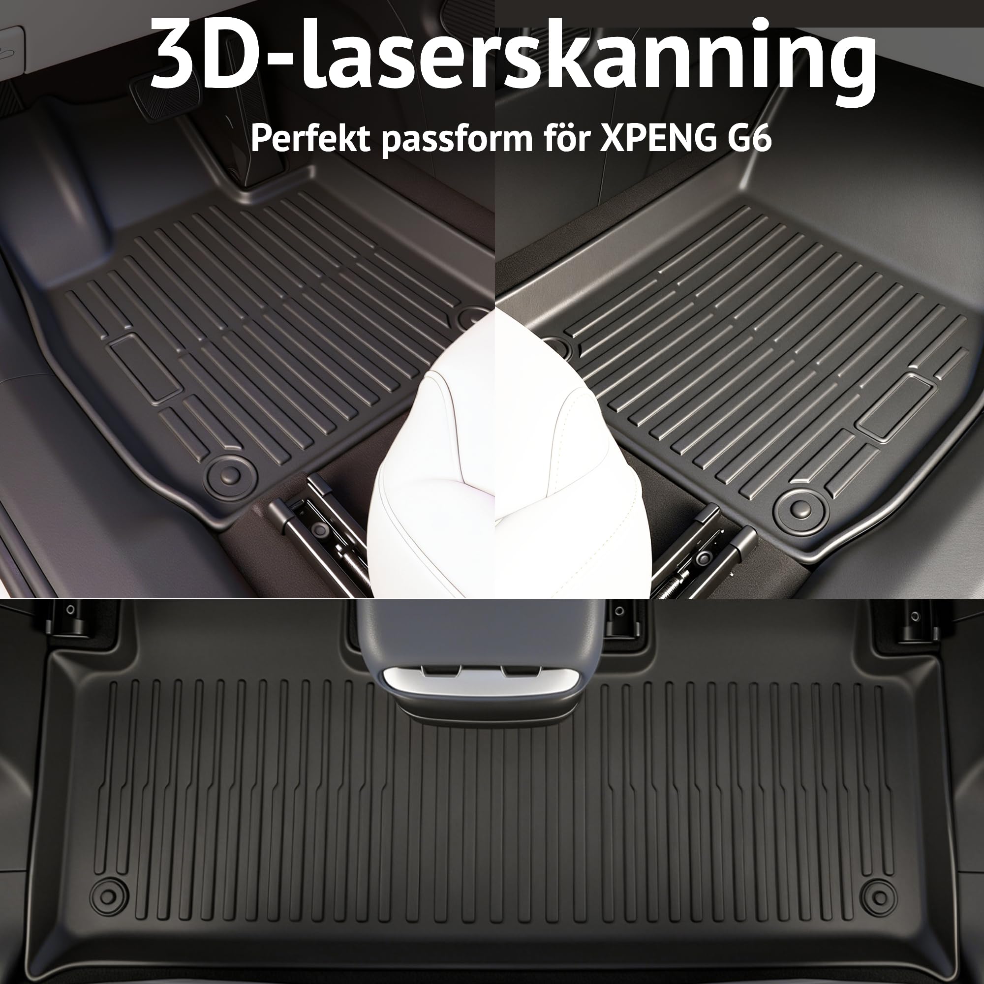 [Su misura per XPENG G6] FOXMOD Tappetini TPE Premium + Tappetino Bagagliaio per XPENG G6 2025 2026 – Vestibilità Perfetta, Inodore, Antiscivolo, Impermeabile, Ogni Stagione, Guida Sicura