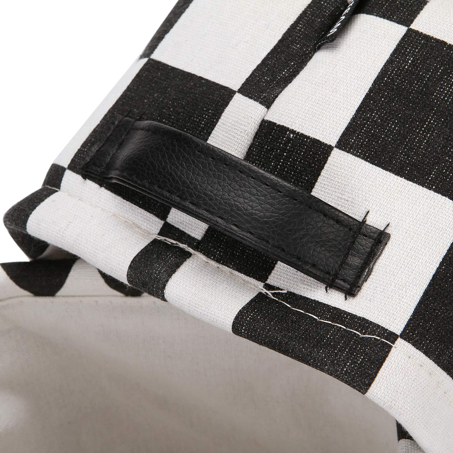 Sea Team Faltbarer Mini Square Neues graues und weißes Thema 100% Leinen & Baumwollgewebe Aufbewahrungsbehälter Ablagekörbe Organisatoren für Regale & Schreibtische - Set mit 4 Stück | Stabile Aufbewahrungskörbe für Organisation, Schrankregal-Organisation