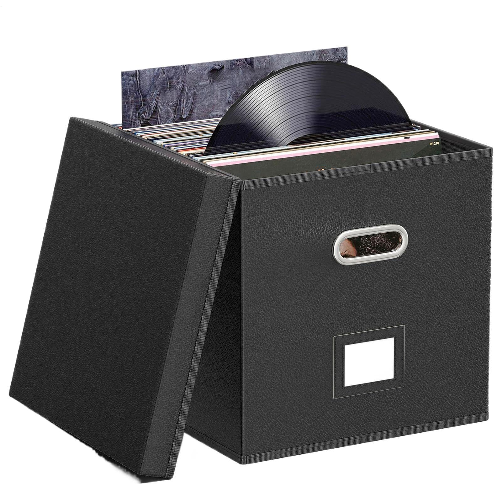 Generico Archiviazione Dischi - Portadischi Impilabile Con Coperchio | Archiviazione Per Collezioni Musica DJ Fotografia Studio