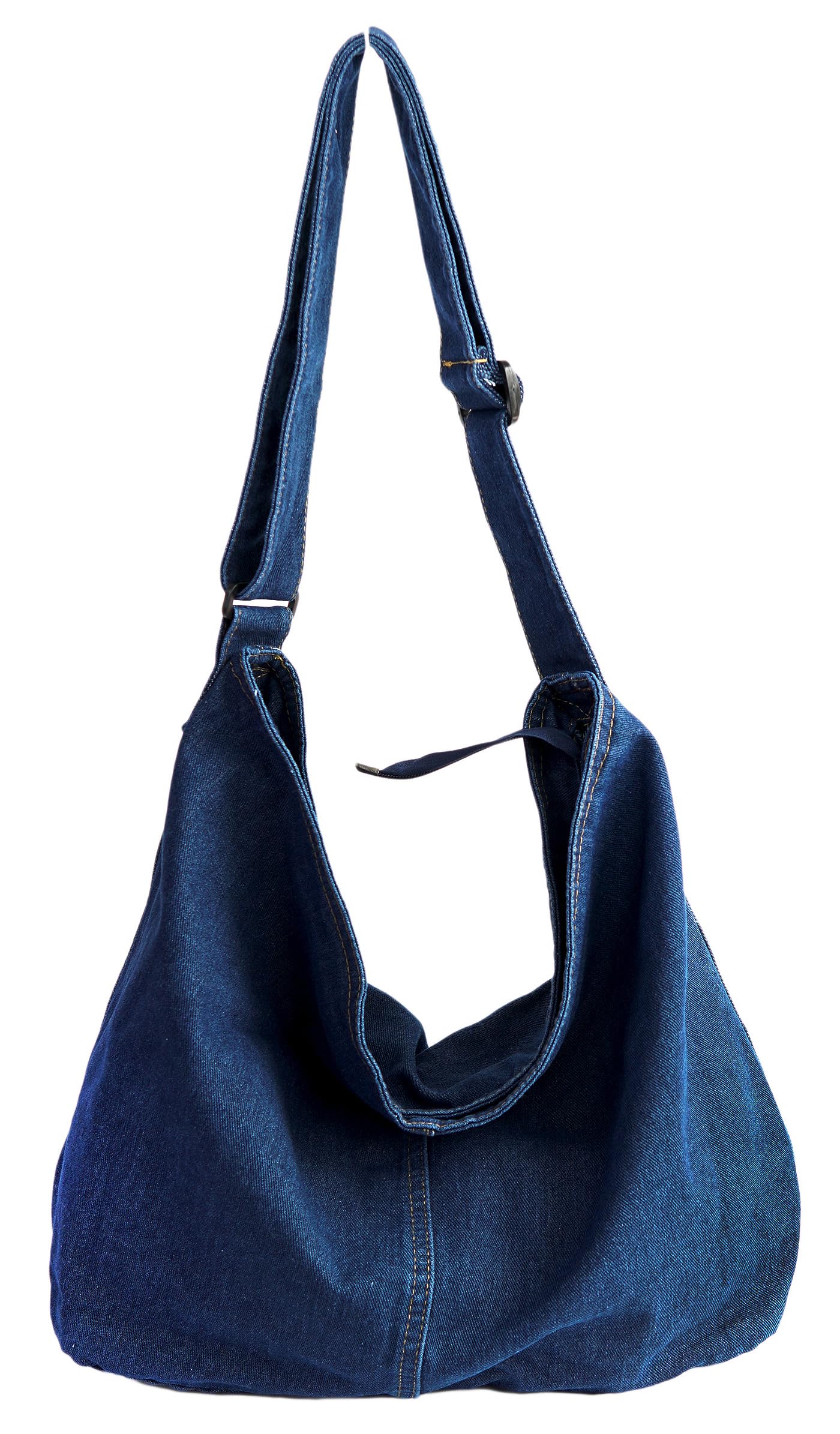 YunZh Denim Shoulder Bag for Women, Casual Style Lightweight Classic Retro Travel Shopper Hobo Bag