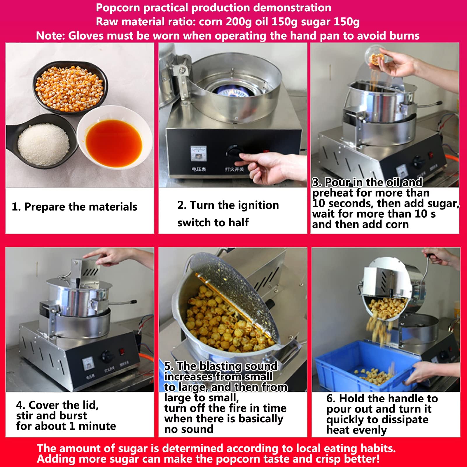 Máquina Comercial para Hacer Palomitas de maíz, eléctrica, con azúcar y Aceite, de Acero Inoxidable, Estilo Antiguo para mostrador, Ajuste automático, con batería.,with Battery