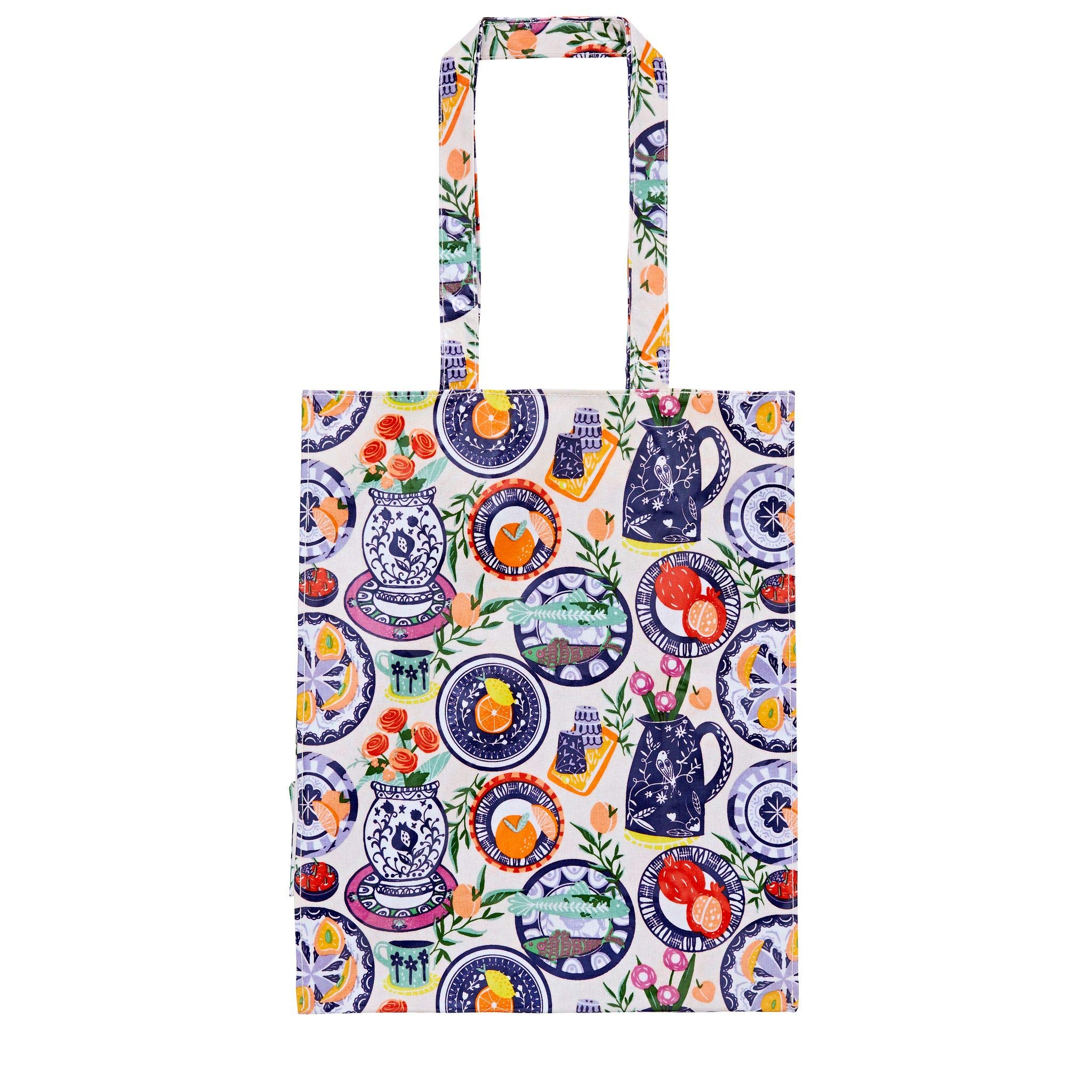 Ulster Weavers Multicoloured Wipeable Pvc Gusset Bag - Mediterranean Plates (Medium),