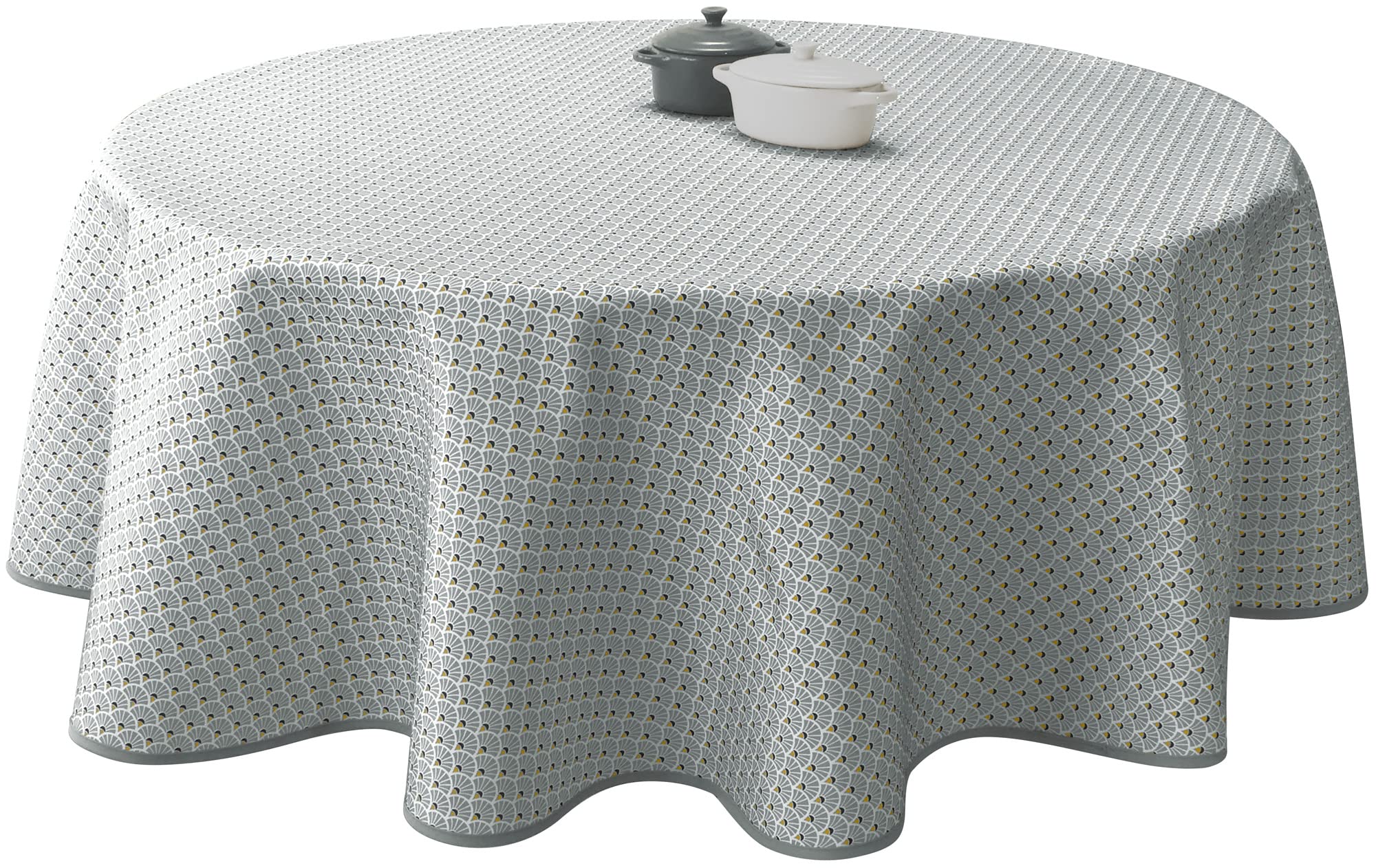 Le linge de Jules Mantel Antimanchas Paon Gris - Redondo 160 cm