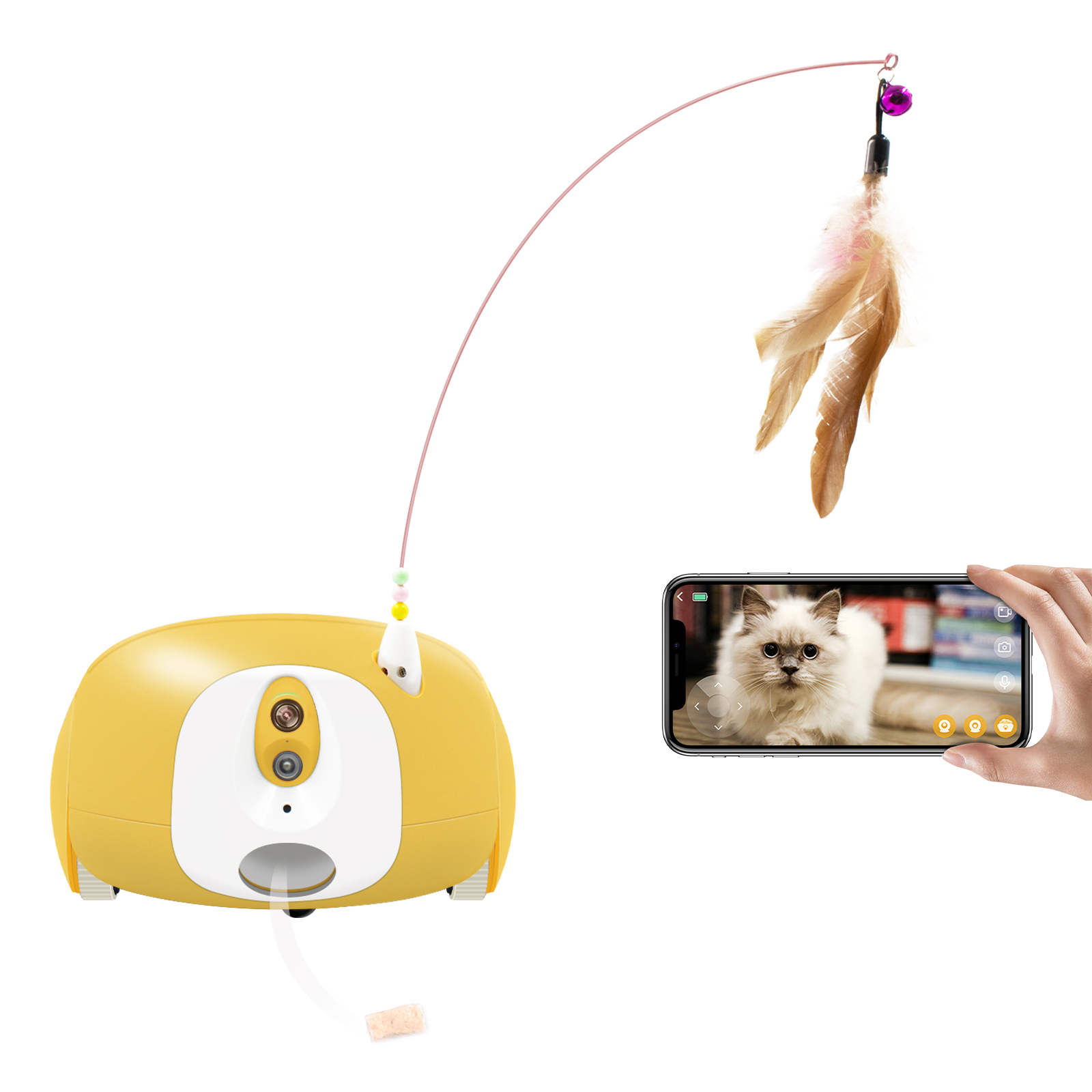 Pet Camera Robot, Cat Dog Treat Dispenser, Pumpkii Home Robot with App Remote Control, 2 Way Audio, 1080P HD Mobile… - Image 8