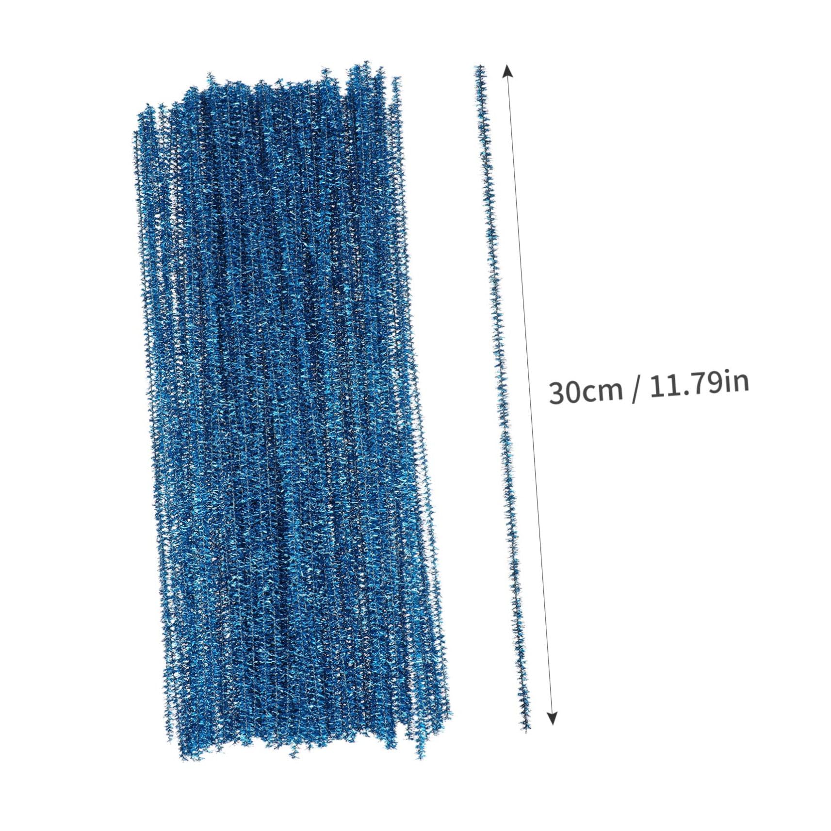 KALLORY 200pcs DIY Glitter Sticks Chenille Stems Pipe Cleaners Blue Christmas Garland