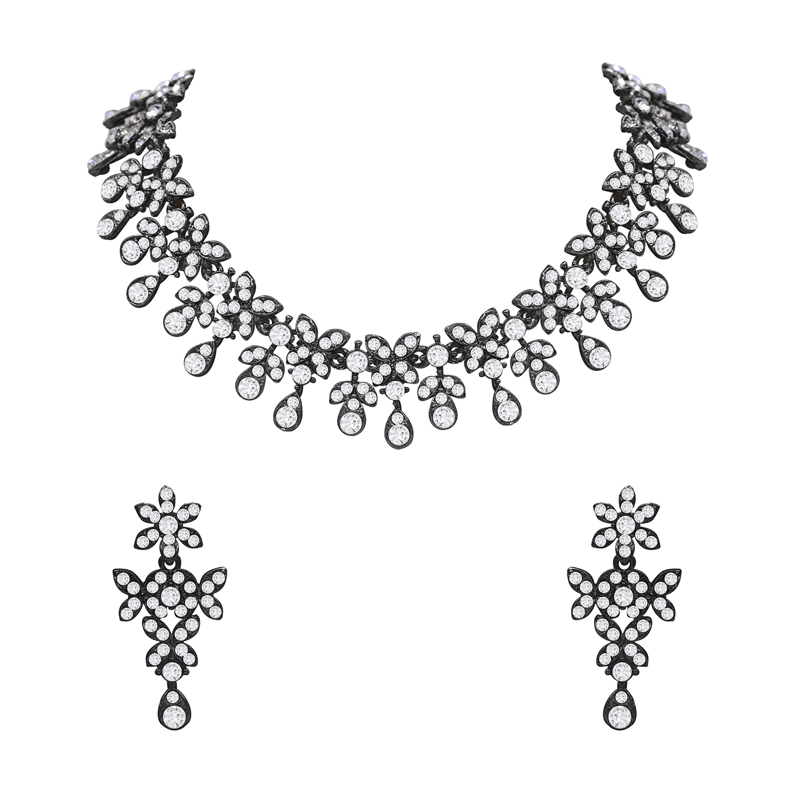 SAIYONI Women Valentine Day Special Austrian Diamond Rose Gold Plated Choker Necklace With Earring Jewellery Set (B09WYS4VTD) Amazon Price History, Amazon Price Tracker