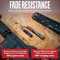 Vista 7 de Titan Lithium Ion Airsoft Battery 3000 mah 11.1v Battery Nunchuck T-Plug Maximum Capacity & Performance 11.1 Volt for Airsoft Gun