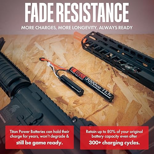 Miniatura 7 de Titan - Batería de iones de litio Airsoft | Batería de 3000 mAh 11.1 V Nunchuck T-Plug | Capacidad máxima y rendimiento de 11.1 voltios para pistola