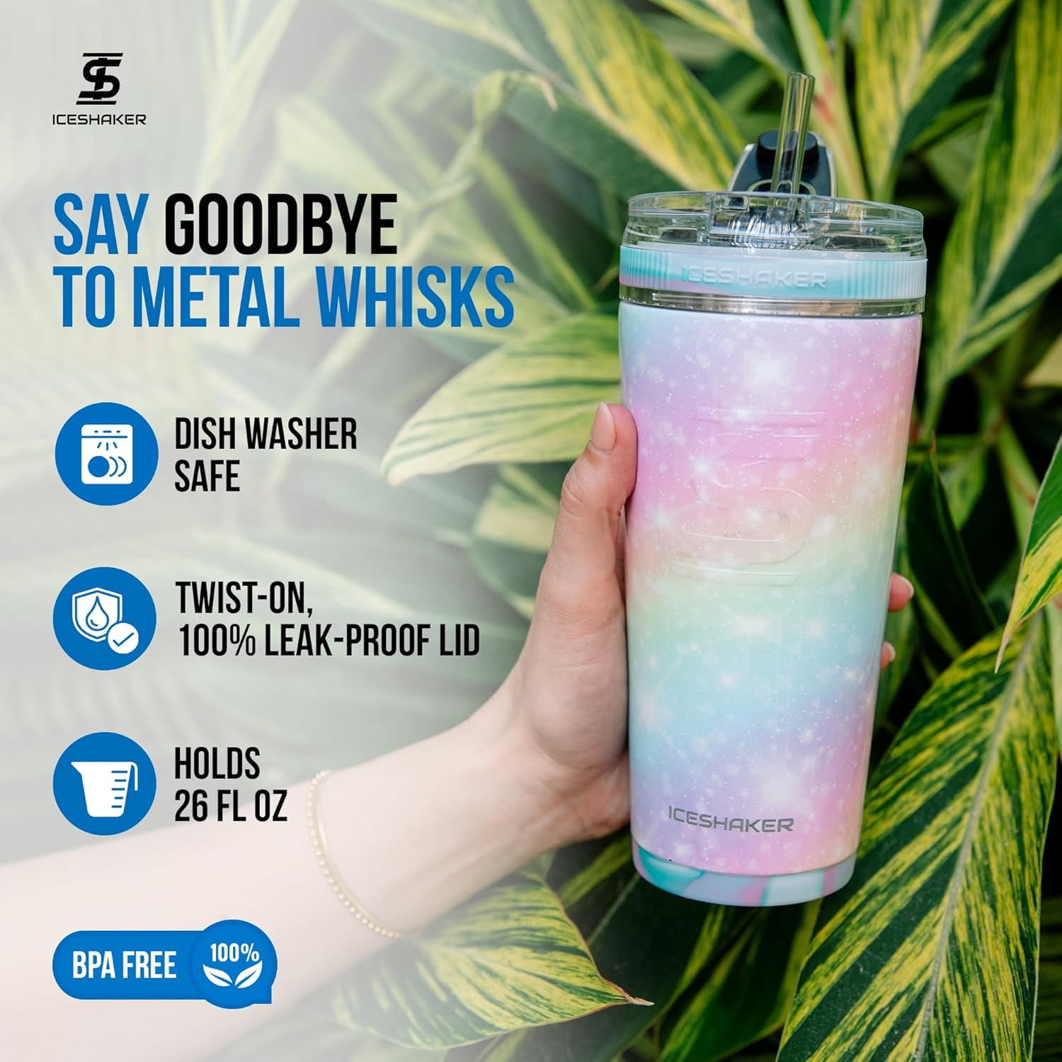 Ice Shaker Insulated Stainless Steel Tumbler | 20 oz, Unicorn | 30+ Hours Cold & 12+ Hours Hot | Removable Straw and Drink Spout | Odor-Free Tumbler Cup Water, Coffee, Tea, Smoothies, Cocktails - Image 4