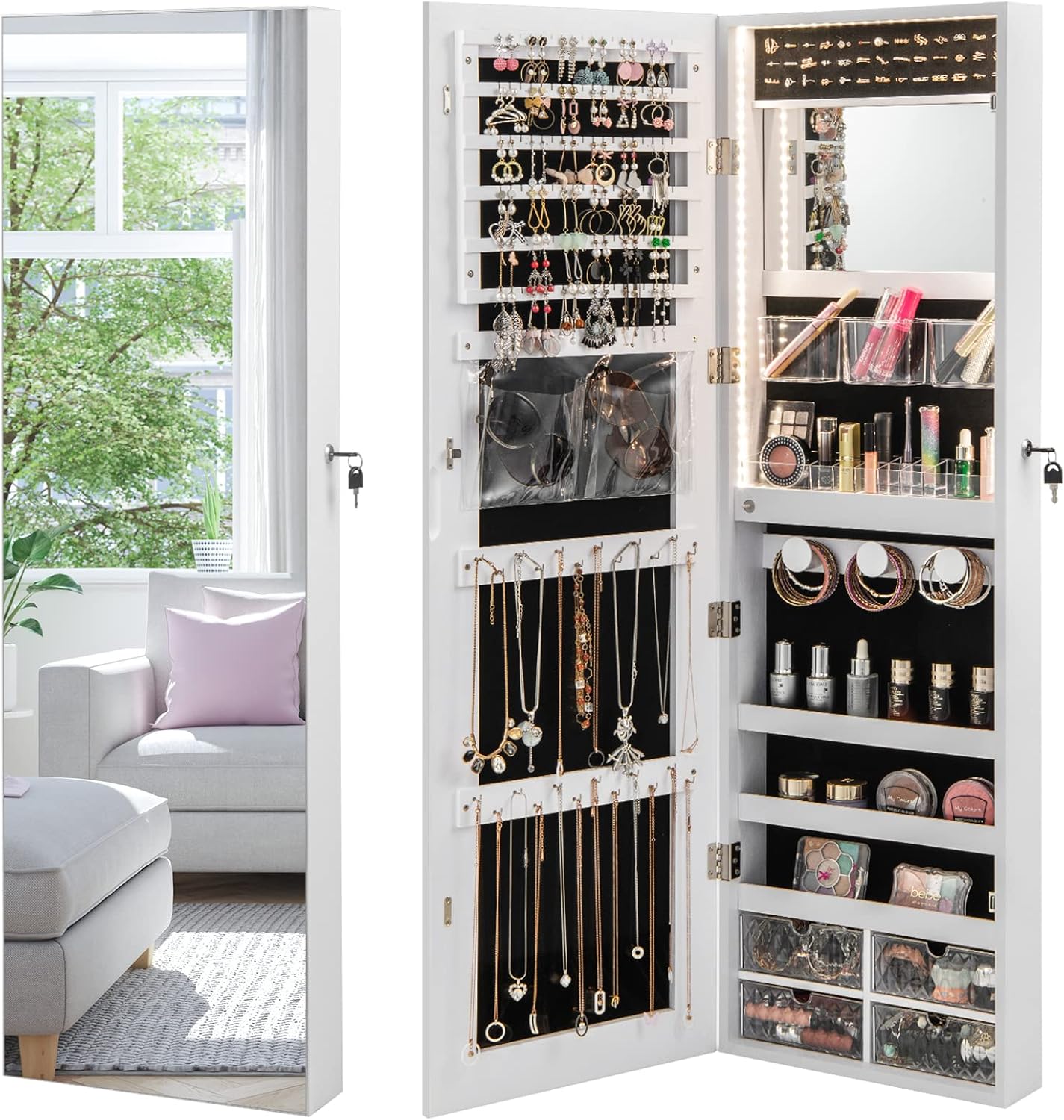 LOKO Mirror Jewelry Wall Mounted/Over the Door