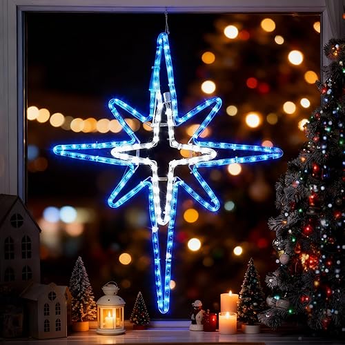 28" Christmas Star of Bethlehem LED Star Hanging Lights Nativity