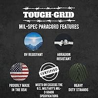 Vista 5 de TOUGH-GRID - Cuerda paracaídas de 340 kg, cuerda paracaídas 100% nailon Mil-Spec tipo IV utilizada por el ejército de Estados Unidos, ideal
