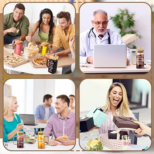 Miniatura 5 de Uiifan 12 piezas de regalos de agradecimiento para empleados, regalos de Navidad para compañeros de trabajo, tazas de vidrio de agradecimiento con