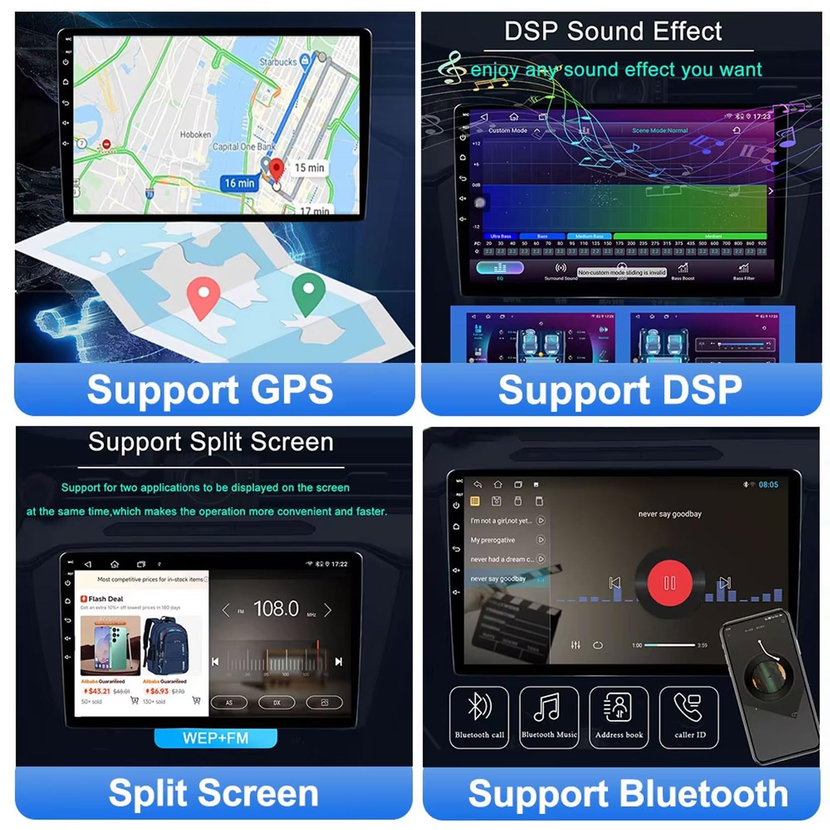 9 Pollici Android 14 Autoradio 2 Din per BMW Mini Cooper S R50 R52 R53 2004-2007 con Carplay Android Auto Senza Fili Bluetooth Stereo Auto Vista Posteriore in Diretta,con Comandi al volante/Mic(P3 WIF