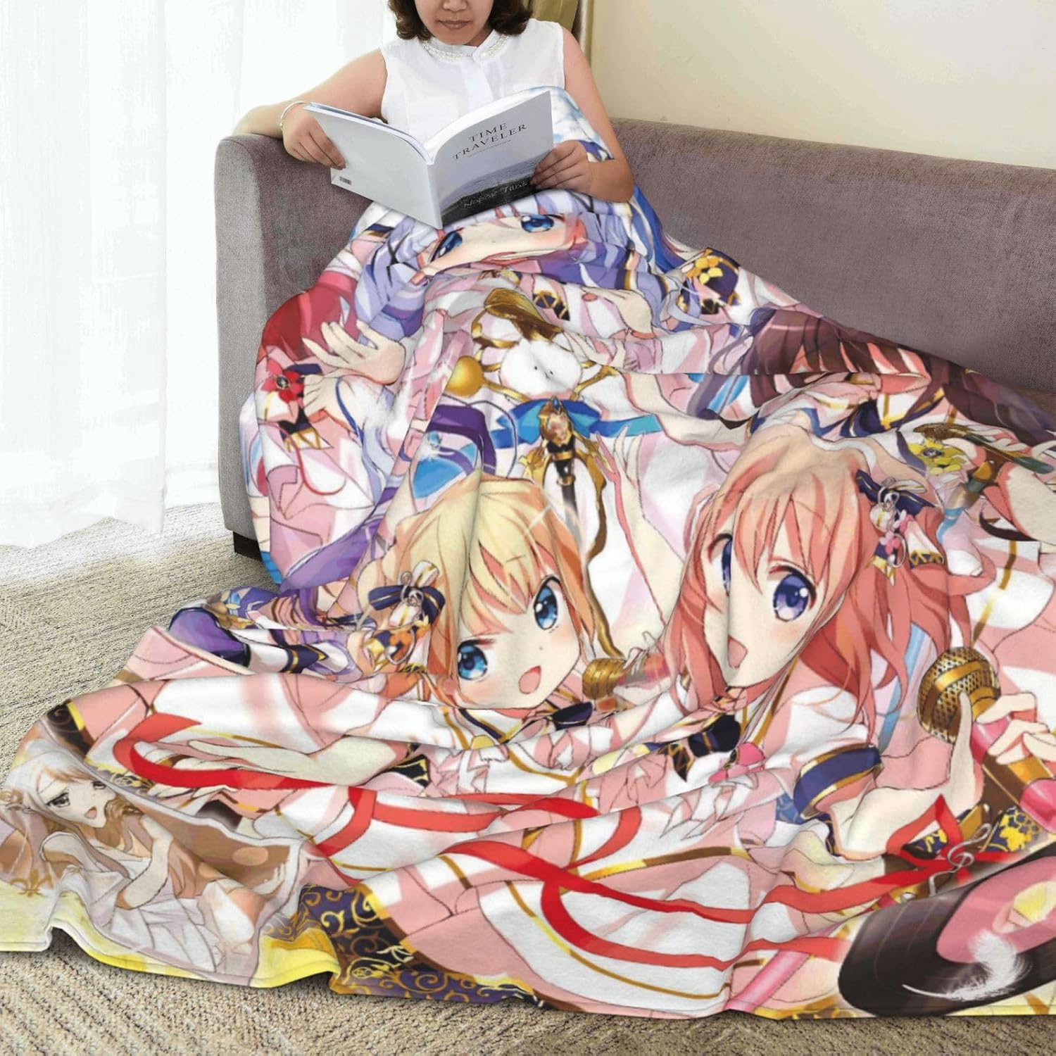 ご注文はうさぎですか？ 毛布 ブランケット 大判 フリーサイズ 暖かい 軽量 ふわふわ 一人用 ソファ ベッド オフィス 膝掛け 洗