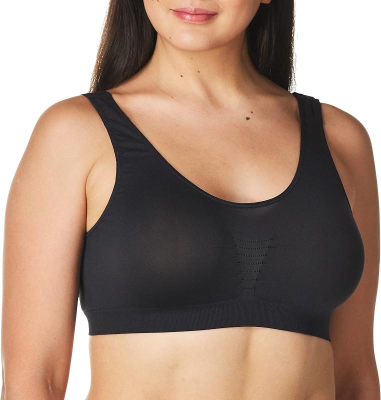 Bali Women's Microfiber Bralette Pack, Comfort Revolution Seamless T-Shirt Bra, Crop Top Bralette, 2-Pack