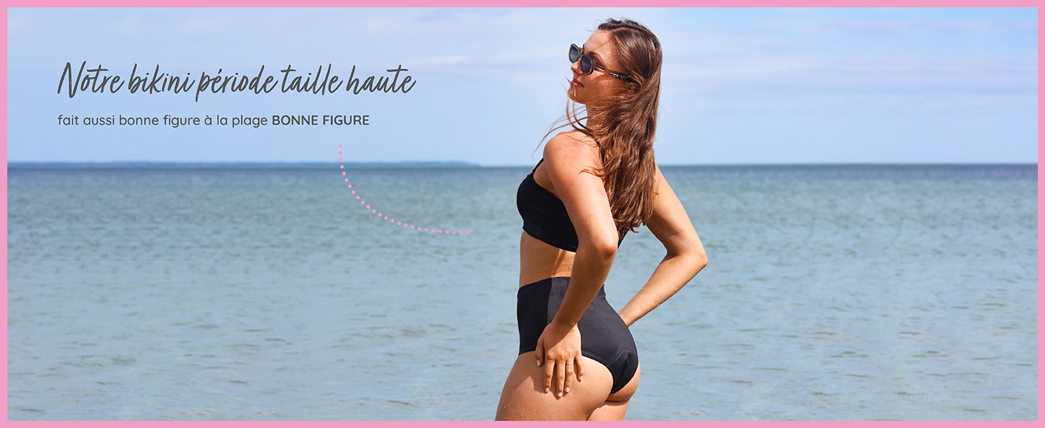 Maillot De Bain Menstruel Femme V-Shape MYLILY - Protection Règles Piscine/plage, Réutilisable