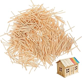 NUOBESTY 2000Pcs Wooden Craft Sticks for Kids Crafts – DIY Matchstick Toy Material Safe Round Edge Wood Sticks for Modeling and Handmade Projects