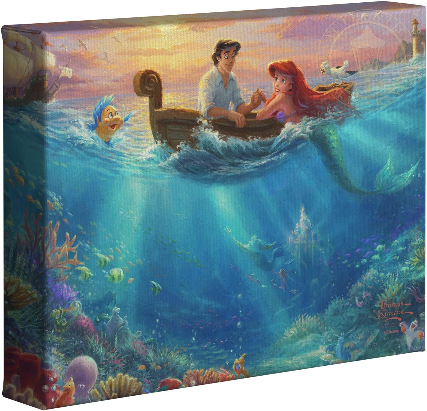 Studios Little Mermaid Falling In Love 8 X 10 Gallery Wrapped Canvas