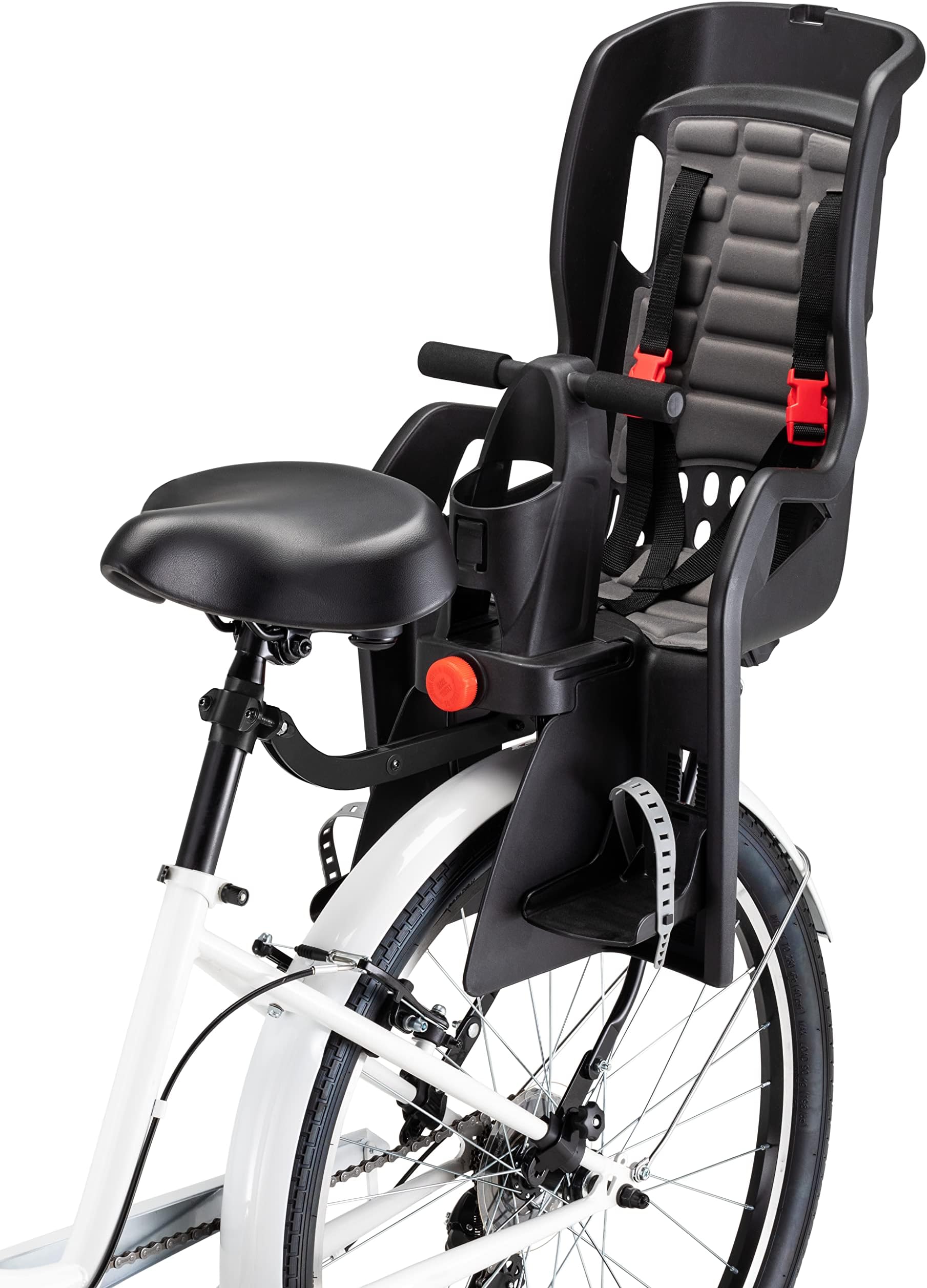 Schwinn Deluxe or Ovation Child Bike Carrier, Seats one Kid Ages 1+, Frame Mount, Adjustable Safety Harness, Quick Release Design, Comfortable Padding, Rear-Mounted Child Bike Seat for Toddler
