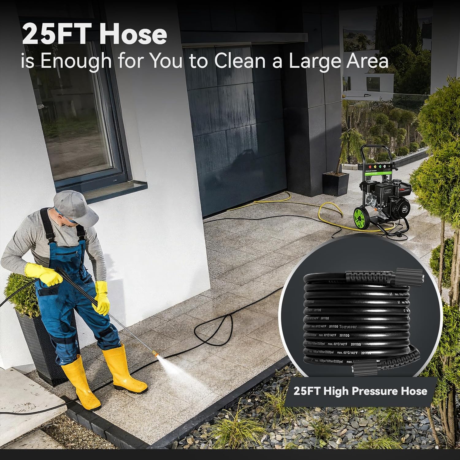 4200PSI Gas Pressure Washer 212CC 4.0GPM Gas Power Washer Gas Powered Washing Machine Commercial High Pressure Washer with 25ft Hose&5 Nozzles