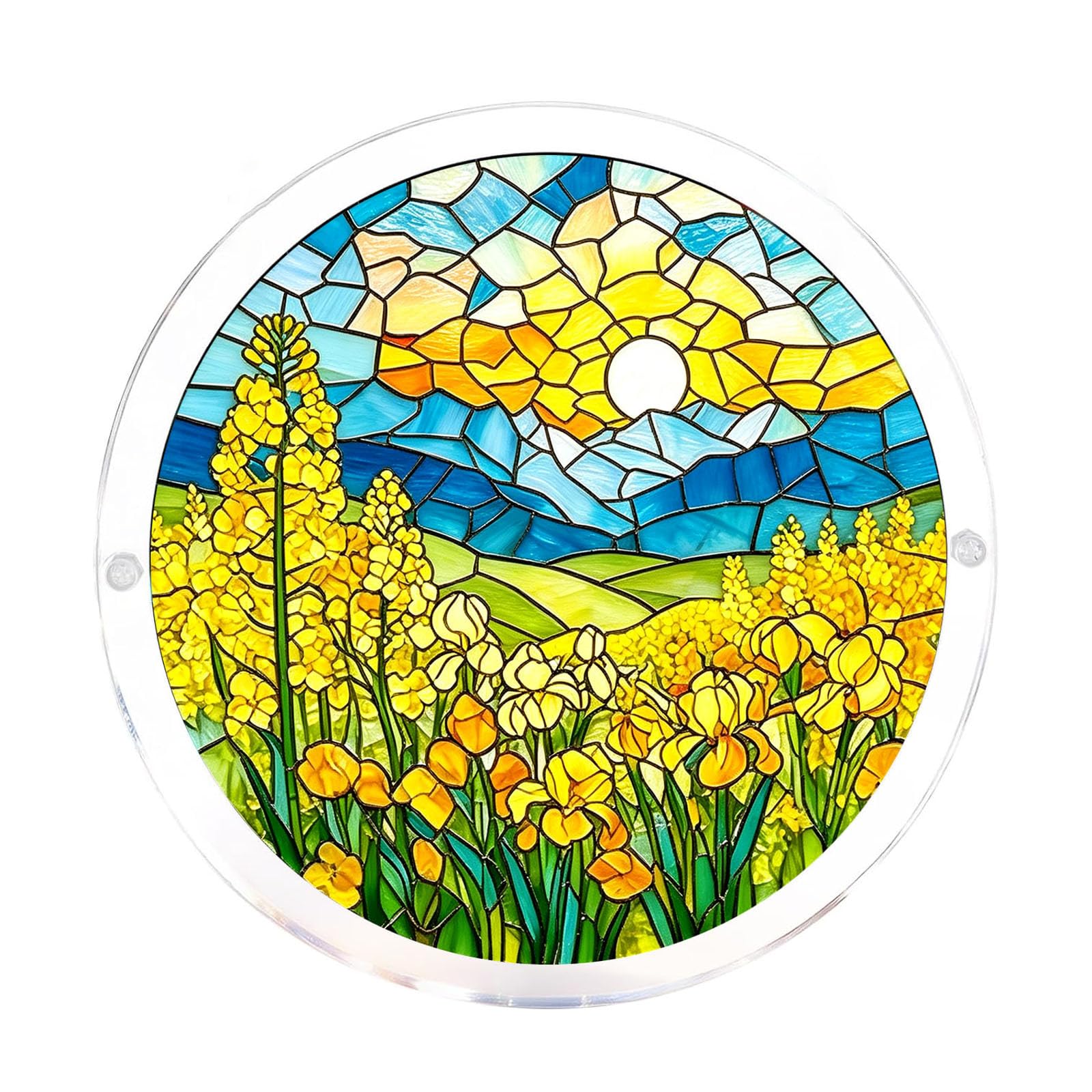Sun Acrylic Catcher Puzzles, Tree of Radiant Glass Puzzle, Sun Acrylic Catcher Puzzles for Doors Garden, Mother's Day Christmas Birthday Gifts for Women Men (Color-V)