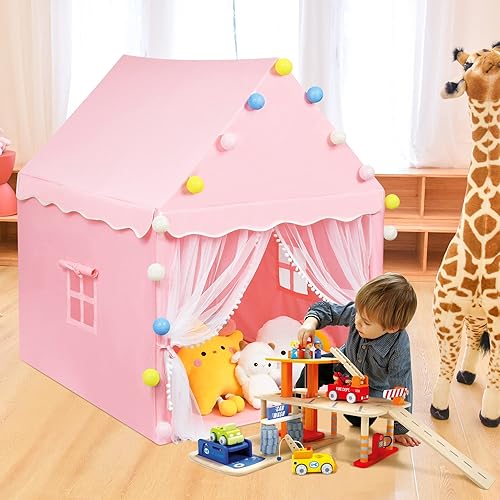 Miniatura 8 de SIFREAW Tienda de campaña plegable para niños, tienda de campaña de lona para niños, casa de juegos grande para niños, tienda de juegos para