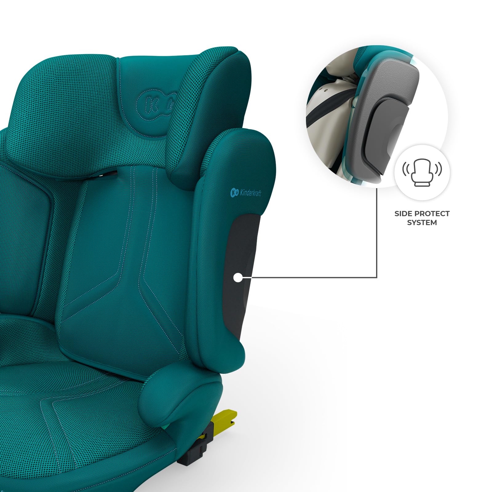 Kinderkraft XPAND 2 PRO siège-auto i-Size 100–150 cm, installation ISOFIX ou ceinture, réglable en hauteur et en largeur DUO EXPAND, appui-tête H-GUARD+ avec mousse à mémoire de forme, pliable, Vert