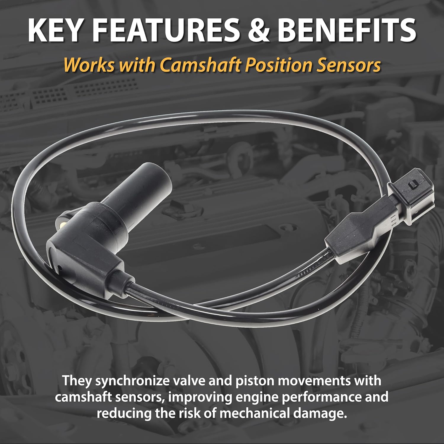 TICRANK-90451442 Engine Crankshaft Position Sensor OE Replacement #90451442, #90357491, #1238983, Crankshaft Sensor Compatible with Chevrolet Chevy 1994-2003, Corsa 2003-2008 + More
