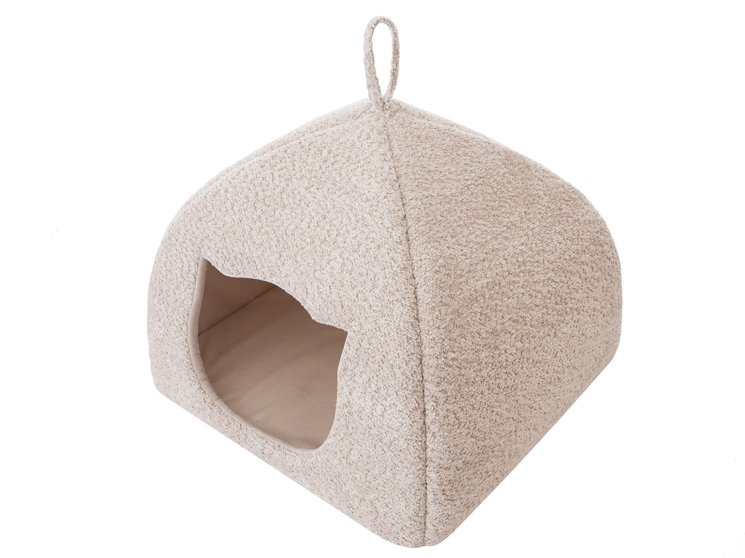 Kattenhok, kattenhok, slaapplaatskattenbox, kattenbox warm, kattenhuis, hondenhol, huastierbed, stoffen huis, zwart antraciet, 3: 49x49x40 cm