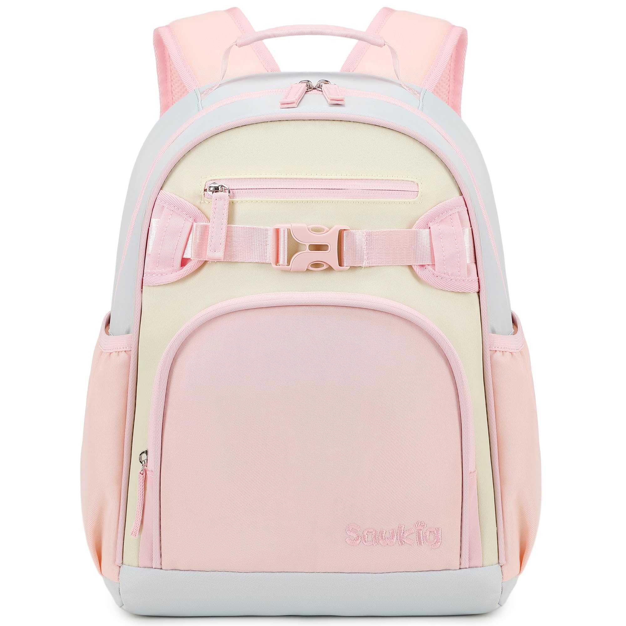 Sawkig Lightweight Cute Kids Backpack for School Kindergarten Elementary Backpacks for Gilrs ages 6-8-10 (Pink Cream Celeste)