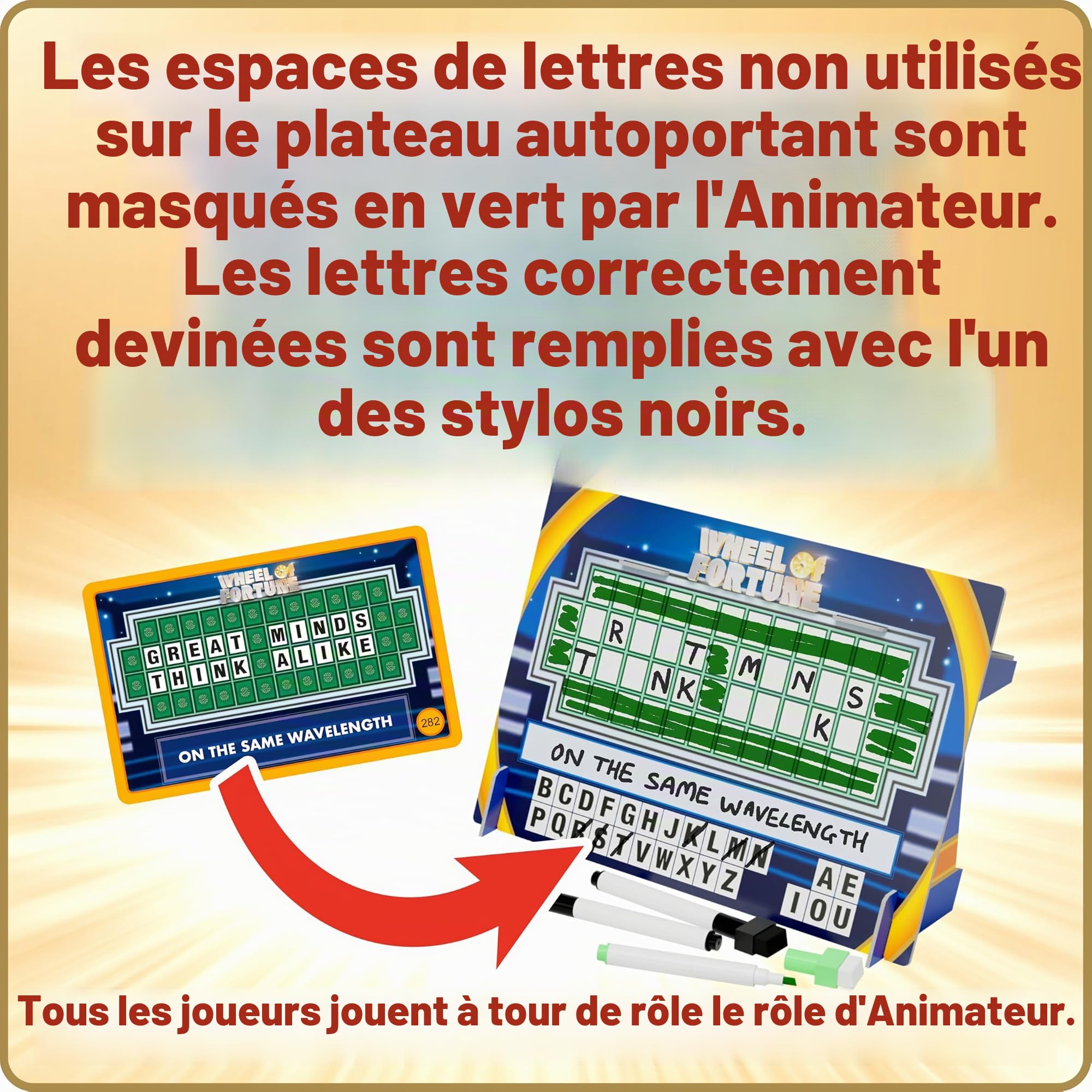 Wheel of Fortune Jeu de société familial officiel | Tournez, résolvez et gagnez | Défis de puzzle de mots, prix et rondes | Basé sur la série télévisée à succès | Très amusant pour adultes et enfants