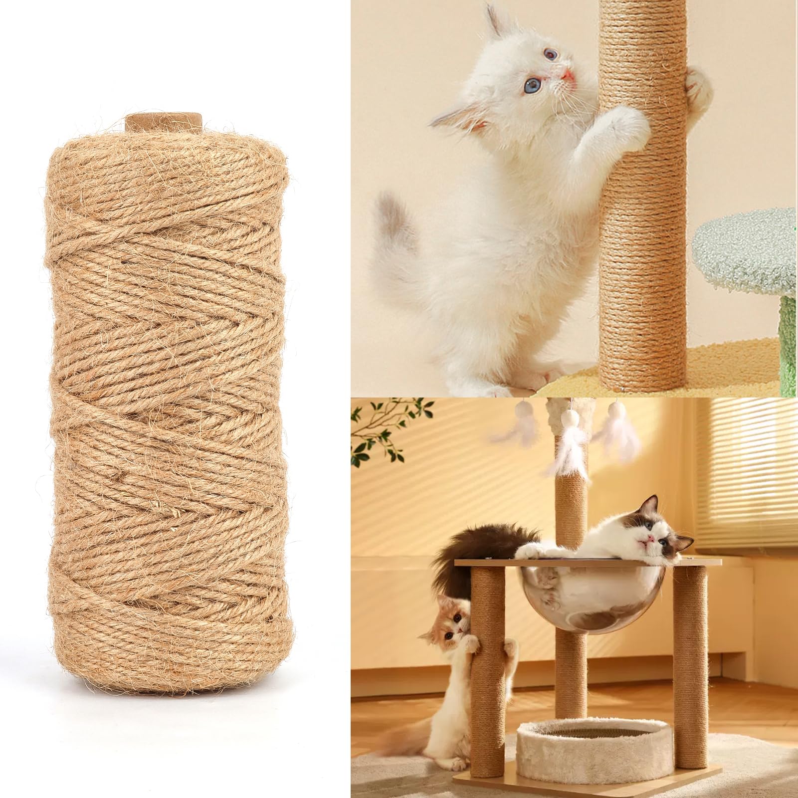 Cordelette 30M - Rouleau De Jute Naturel Jute Ficelle Hessian Cord String Corde De Chanvre Diy