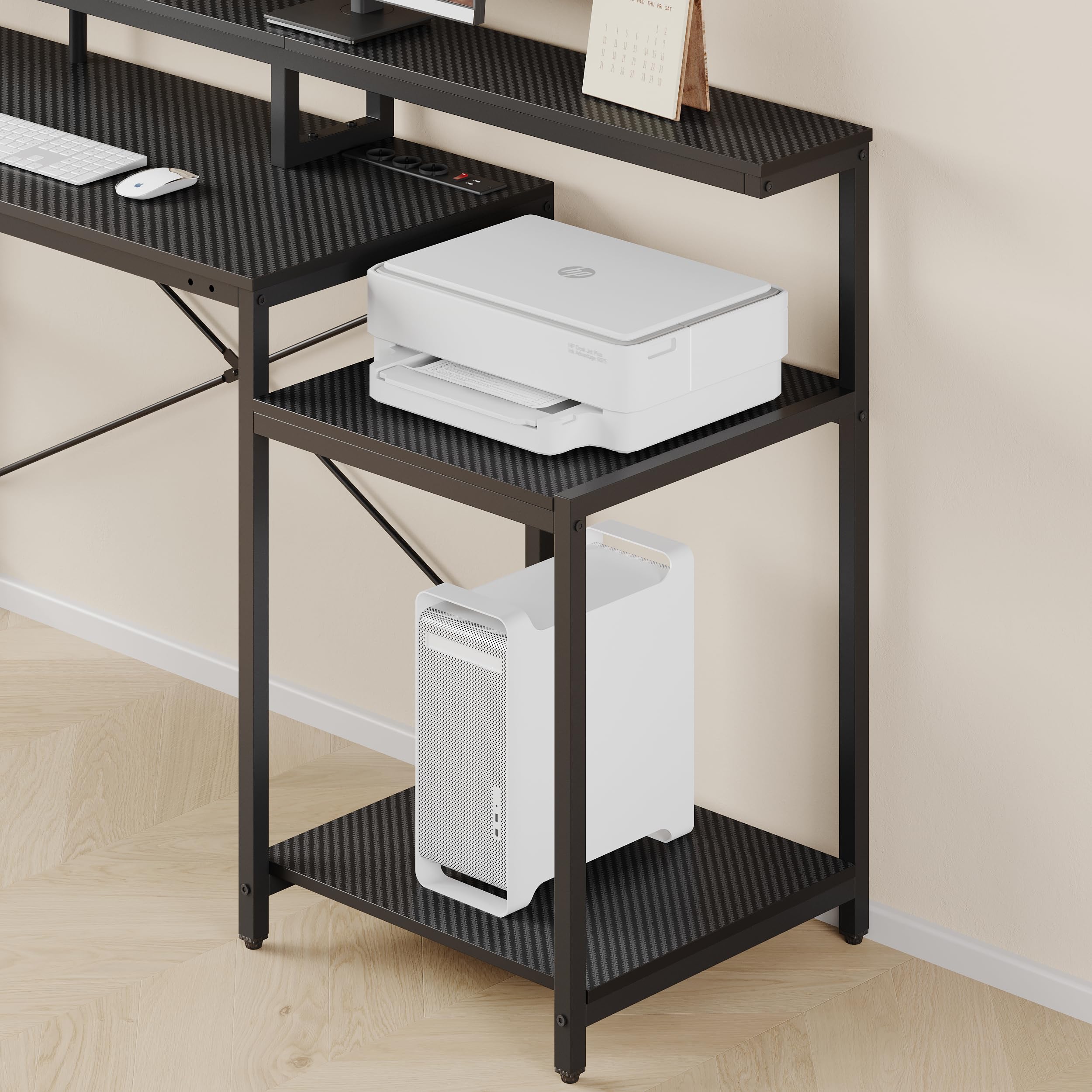 Bestier Tavolo da gioco 181 cm, scrivania da gioco con luci a LED, tavolo da gioco per PC con 3 prese CA e 2 porte di ricarica USB, tavolo per computer con ampio ripiano per monitor