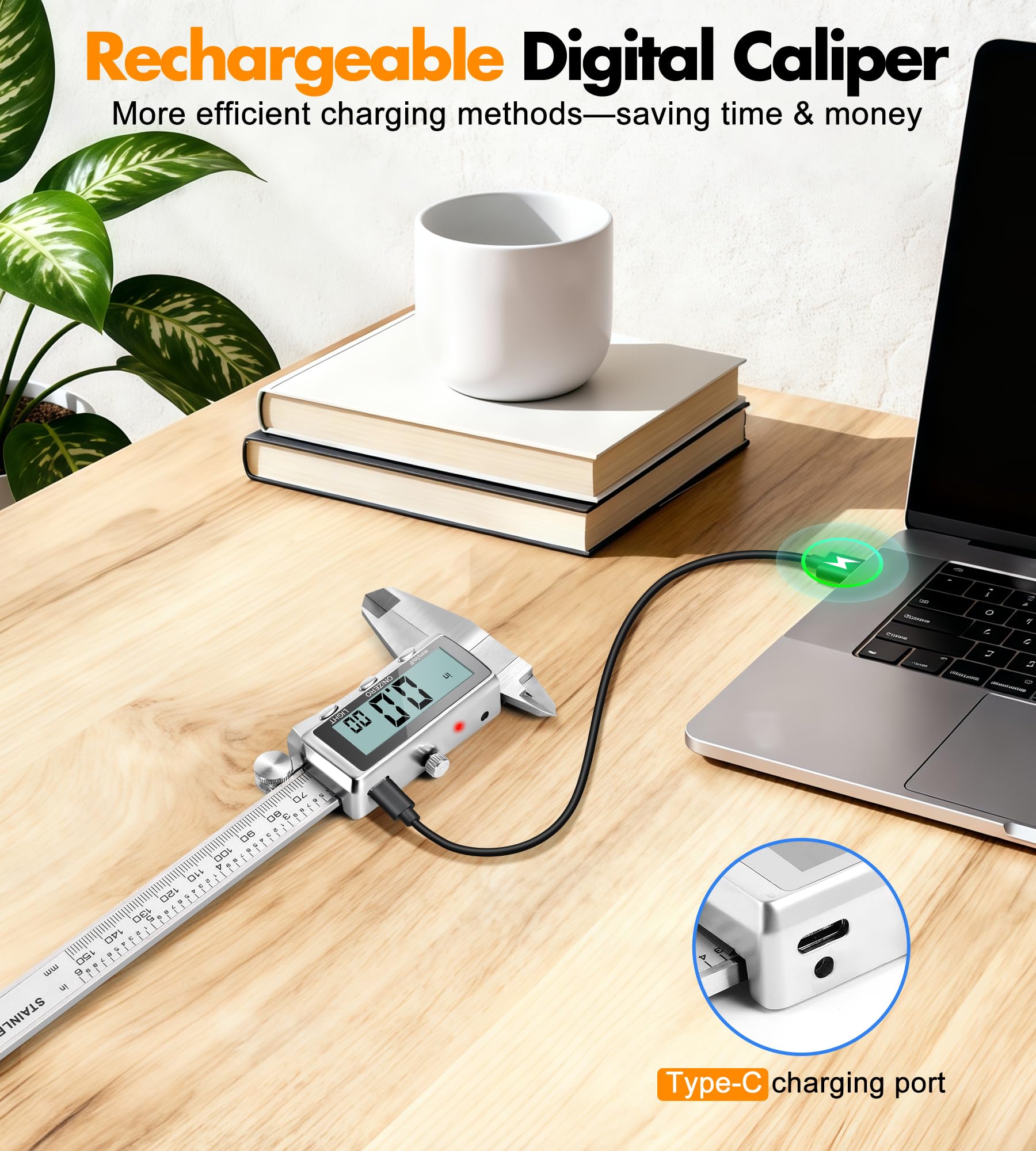 LuxBlue Digital Calipers - Rechargeable & Backlit -2
