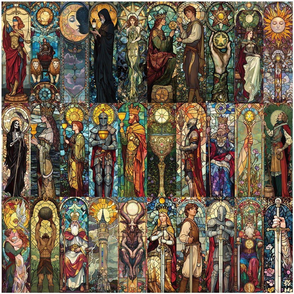 Uzztfa Style1 30 Pcs Tarot Bookmarks Aesthetic Page Markers Party Favor Journal Paper Bookmarks For School Students Teachers Book Lover
