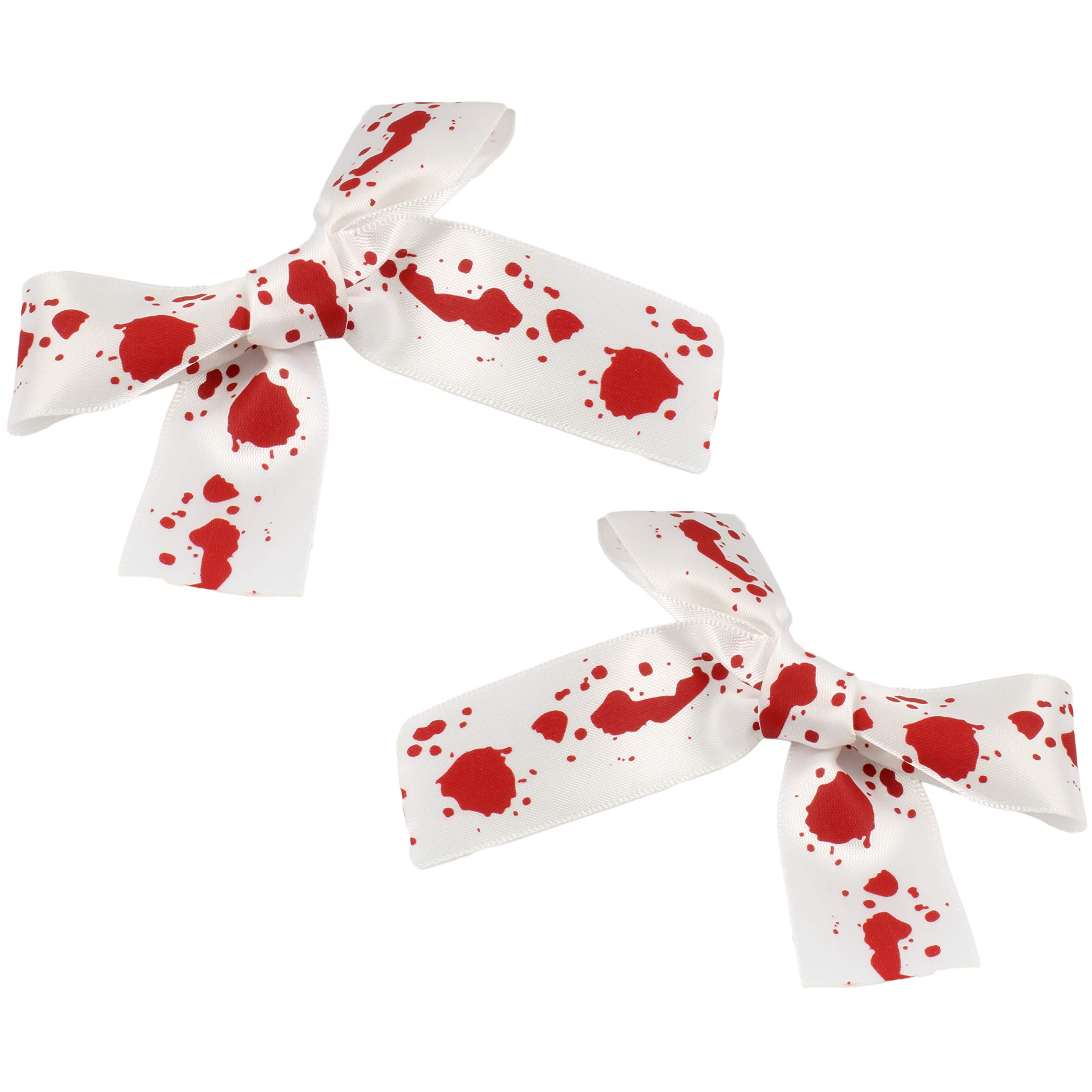 Bloody Hair Bows Halloween Blood Splattered Hair Accessories Clips Zombie Cheerleader Pair