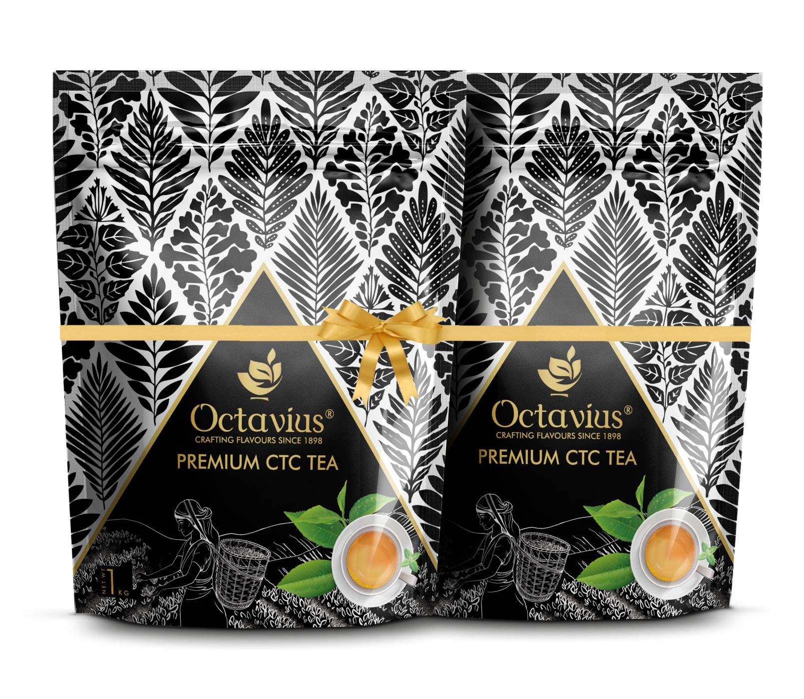 Octavius Premium Assam Tea - 1Kg (500 Cups) Pack Of 2 | Extra Strong | Black Tea | Kadak Chai Patti