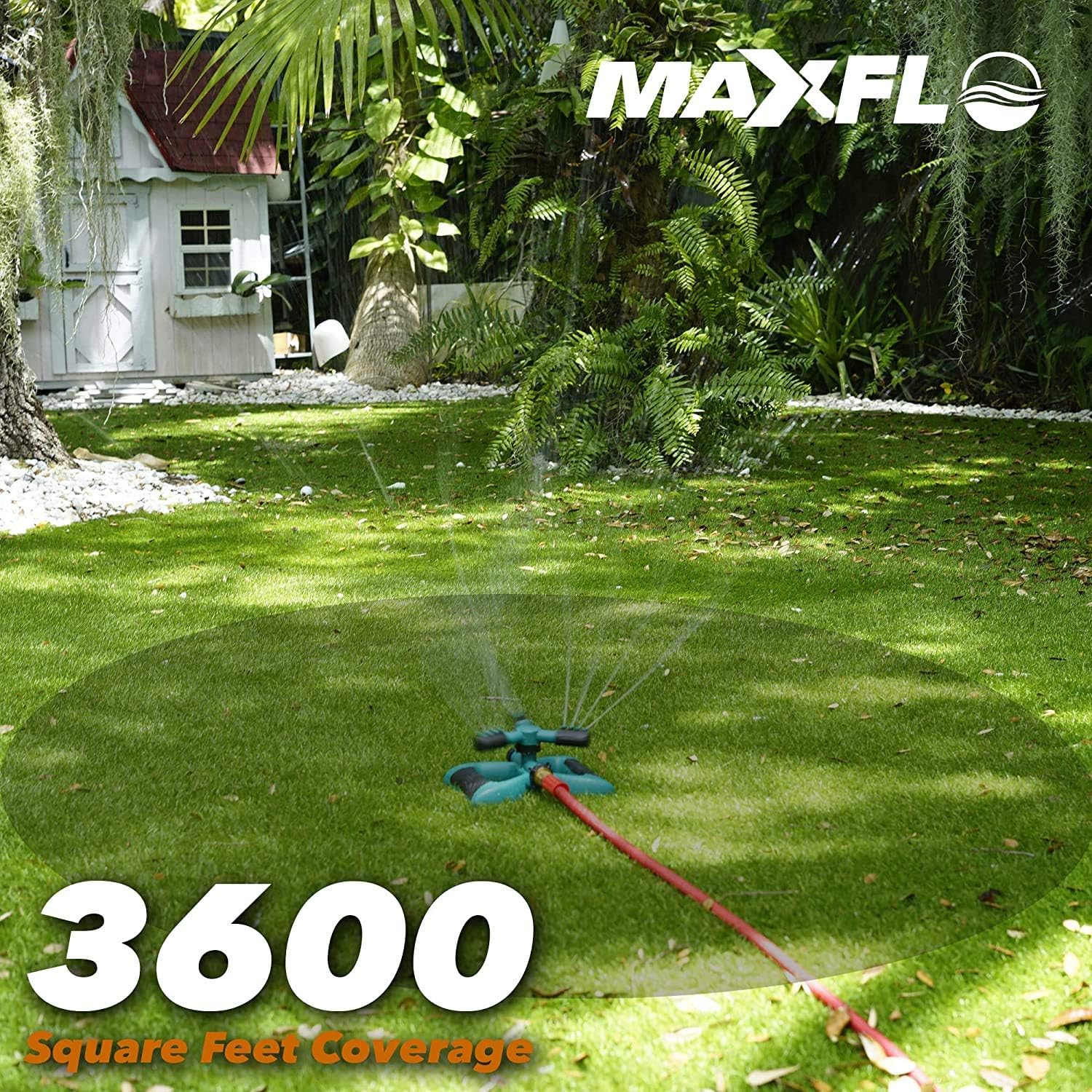 Sprinklers for Yard 2 Pack | Heavy Duty Water Sprinklers for Lawn | Garden Sprinkler for Yard 360 Degree Rotary Sprinkler Watering System | Large Coverage Area | Quick Leakproof Connection : Patio, Lawn & Garden