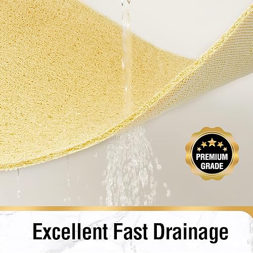 Miniatura 6 de HITSLAM Tapete de ducha antideslizante, de 24 x 24 pulgadas, antideslizante, con drenaje, tapete de baño de PVC suave para bañera, tapete de baño de