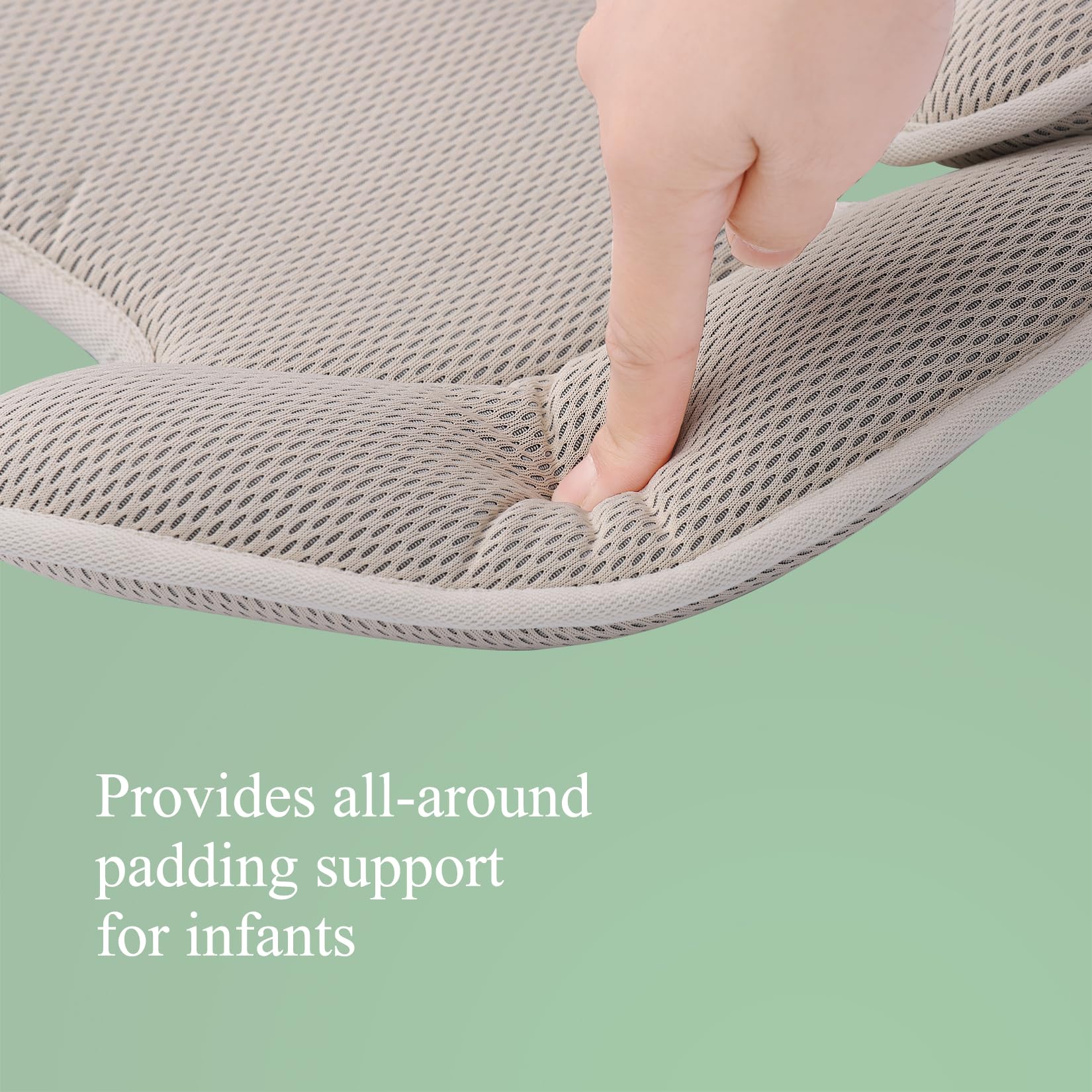Innokids Insert de siège Auto pour bébé, Support de tête et de Corps pour bébés, Coussin de siège de Voiture Doux pour sièges d'auto et poussettes de bébé (Beige)