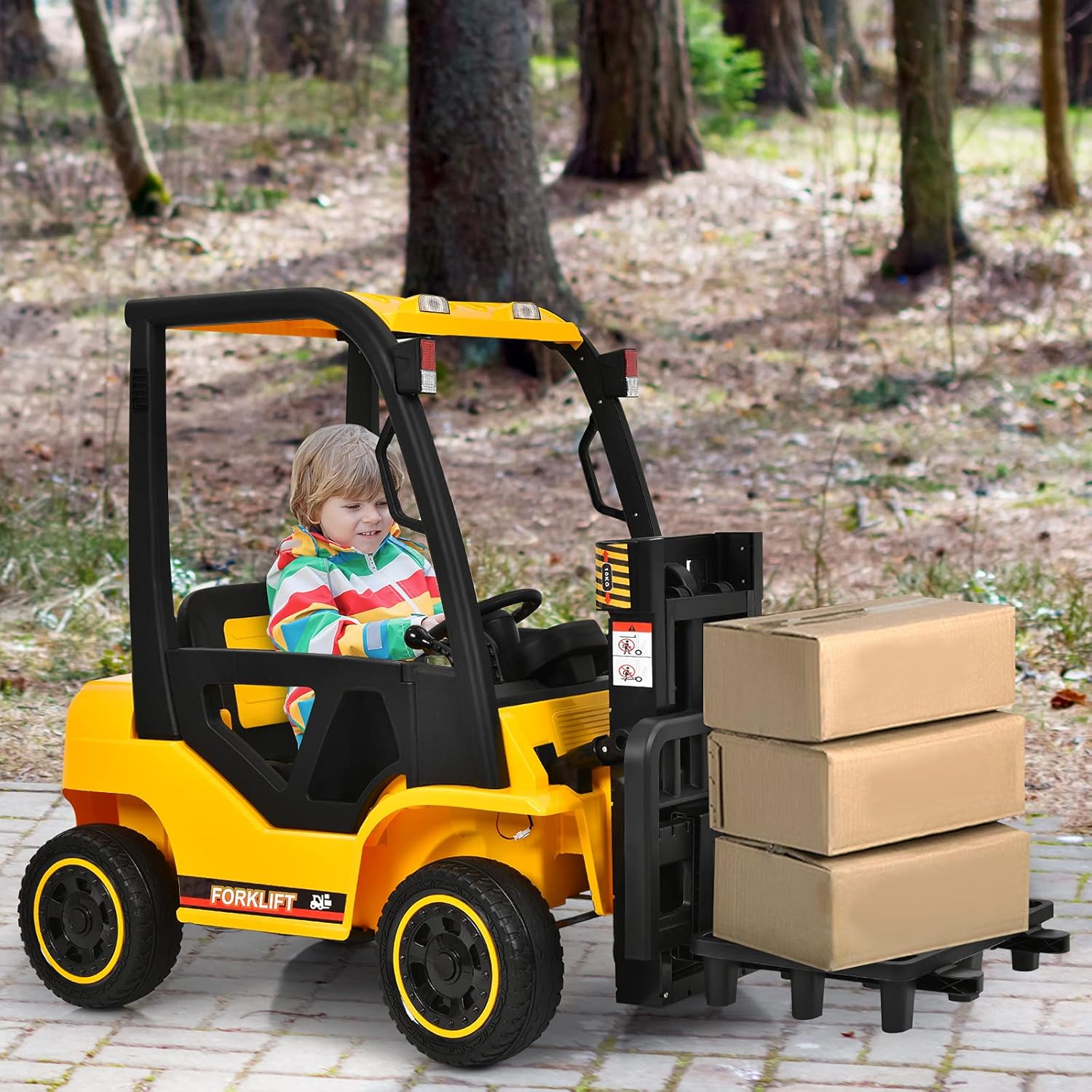 Super Cheap 🛒 Costzon Ride on Car, 12V Kids Forklift w/ Remote Control, Openable Door, Spring Suspension, Storage Trunk, LED Light, Music, USB, MP3, Battery Powered Electric Construction Vehicle, Kids Cars to Drive Black Friday Clearance Costzon Ride on Car, 12V Kids Forklift w/ Remote Control, Openable Door, Spring Suspension, Storage Trunk, LED Light, Music, USB, MP3, Battery Powered Electric Construction Vehicle, Kids Cars to Drive