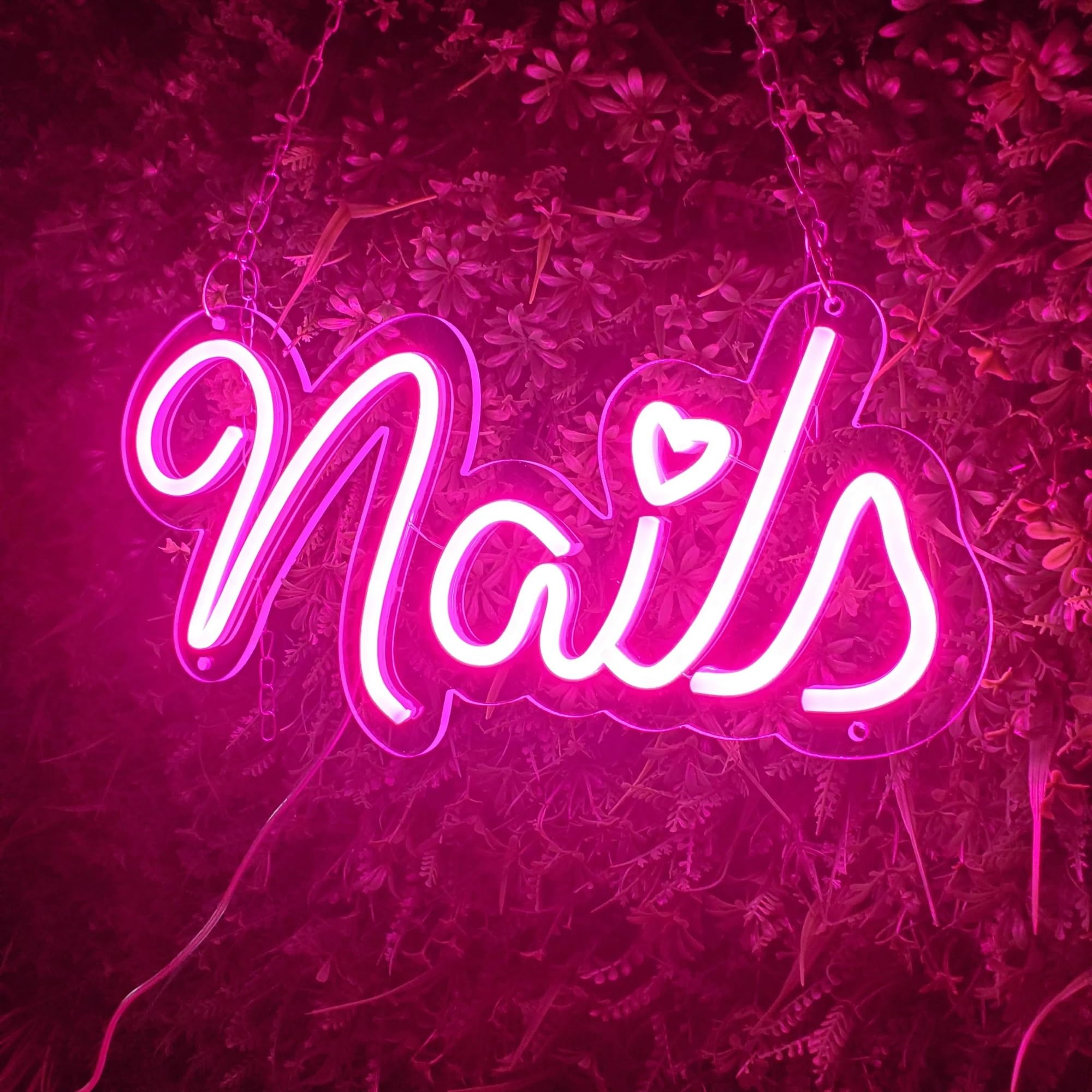 néon signe Enseigne Lumineuse Nails Pour Salon De Beauté, Vitrine, Décoration Murale D'intérieur, Lampes Alimentées Par USB,40cmх20cm