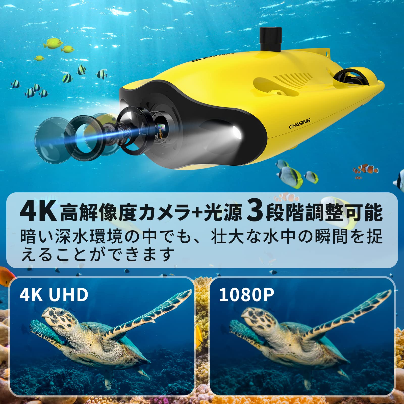 Amazon | GLADIUS MINIS 水中ドローン 4KUHD EIS 防振 水中カメラ