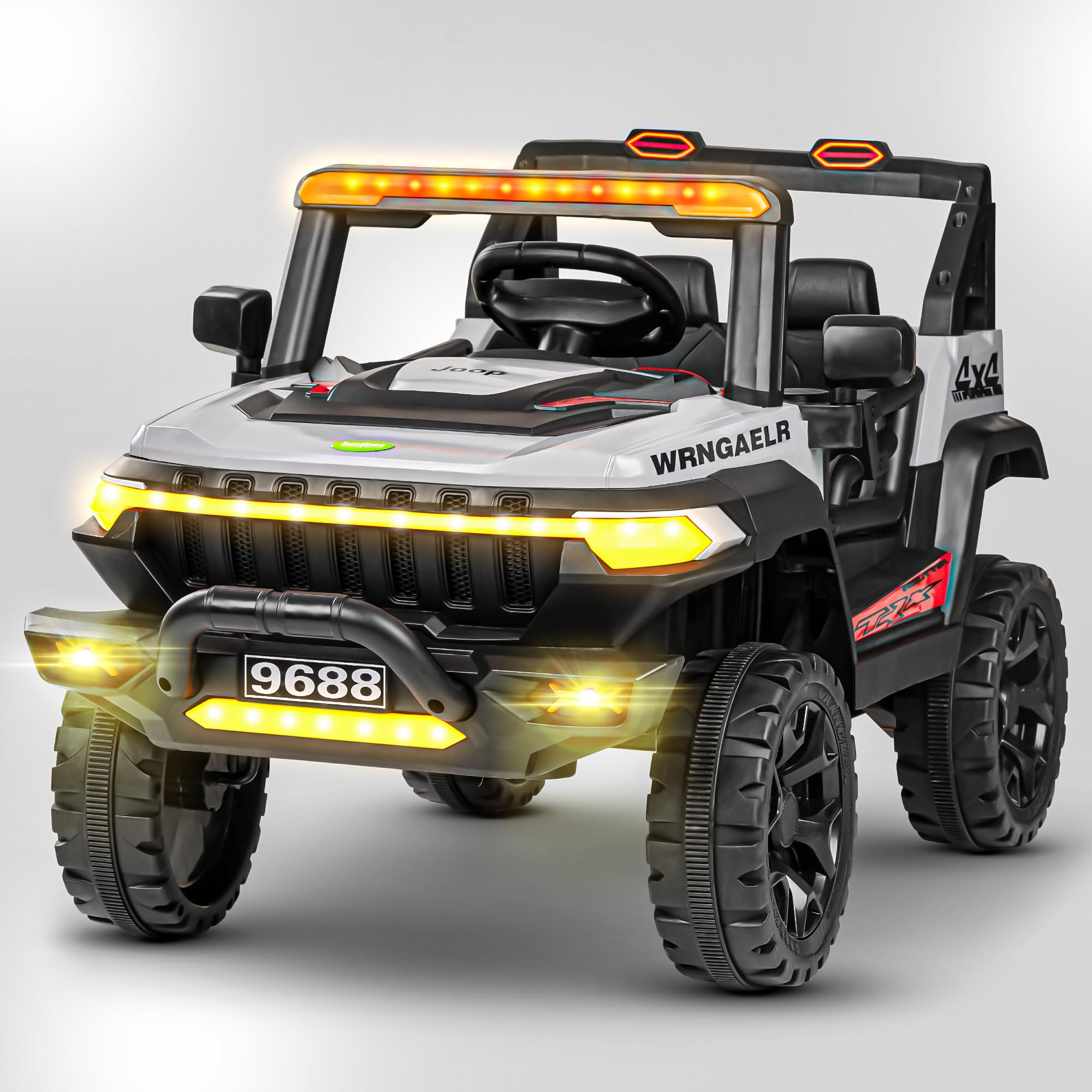 Baybee Wagon Battery Operated Ride on Electric Jeep Car for Kids | Ride on Baby Car with Music & USB, Electric Kids Baby Big Car | Battery Operated Jeep Car for Kids to Drive 2 to 6 Years (PaintedASH)